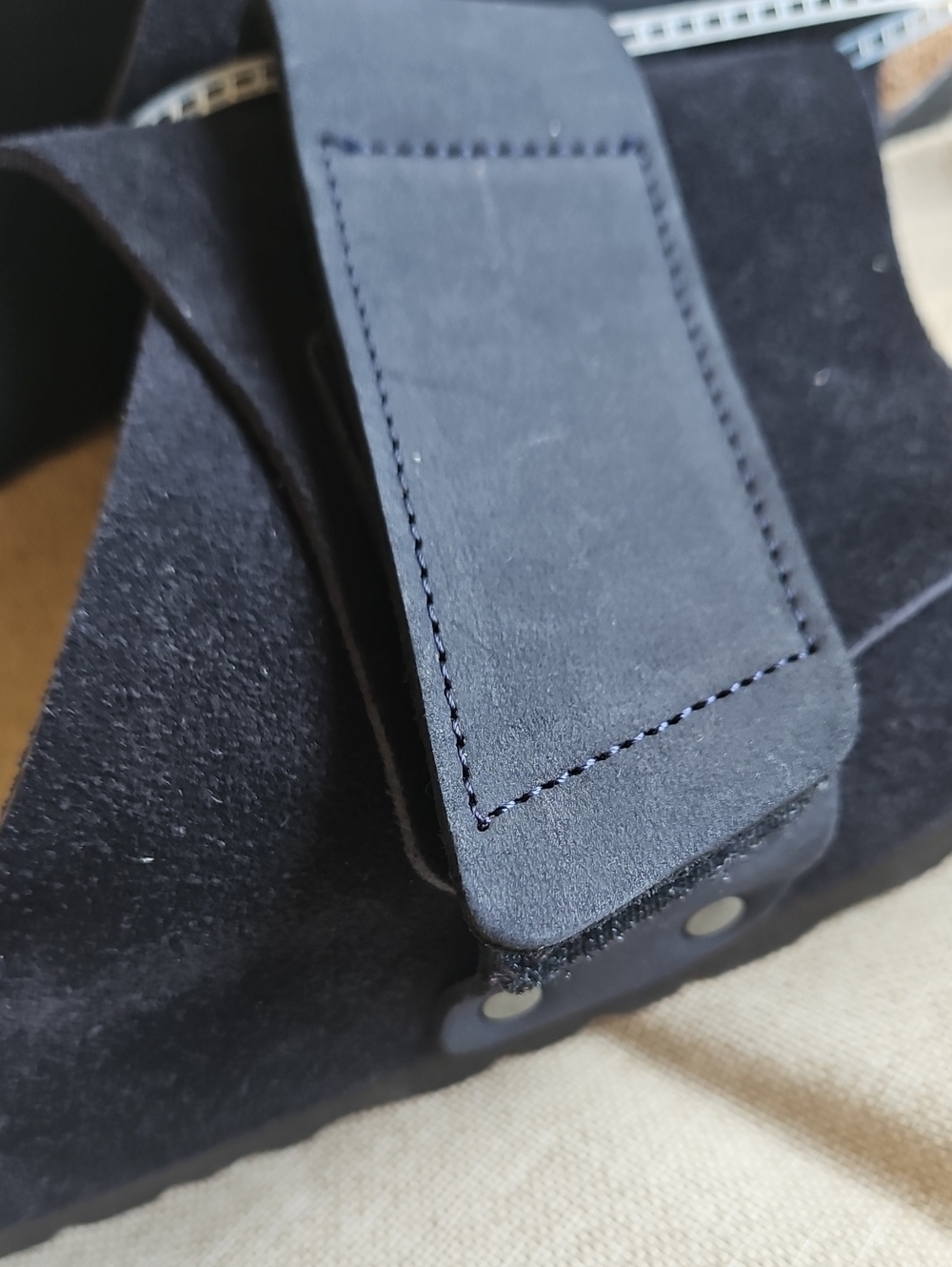 Birkenstock Oita Suede Slides, Dark Navy Blue (Almost Black) Woman's 8, Men's 6 - Picture 8 of 8